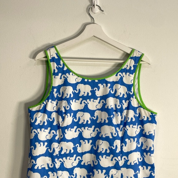 Lilly Pulitzer Elephant Print Dress Cotton Resort - Picture 2 of 12